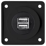 Gniazdka elektryczne - Hager Polo Integro Gniazdo USB ładowania podwójne, 12V, 3A; antracyt mat, mechanizm czarny 926022505 926022505 - miniaturka - grafika 1