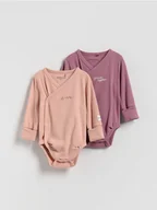 Komplety dla niemowląt - Reserved - Bawełniane body z haftem - brudny róż - miniaturka - grafika 1