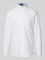 Koszule męskie - Koszula biznesowa o kroju slim fit z listwą guzikową - miniaturka - grafika 1