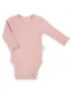 Body dla niemowląt - Nicol Body niemowlęce bawełniane długi rękaw Nela prążek różowy, Rozmiar: 68 - miniaturka - grafika 1