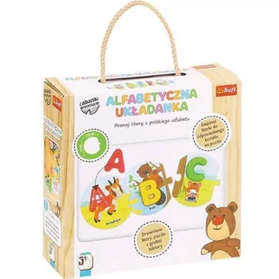 Trefl Alfabetyczna układanka Literki zabawka drewniana 61442 - Układanki dla dzieci - miniaturka - grafika 1