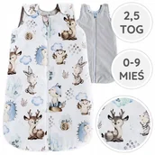 Śpiworki dla dzieci - ŚPIWOREK OCIEPLANY NIEMOWLĘCY 2.5 TOG PODWÓJNY ZAMEK BAWEŁNA Roz.XS BabyU - miniaturka - grafika 1