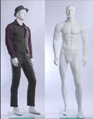 Manekiny wystawowe - Euroton XM11-6 biały matowy lakierowany abstrakcyjny manekin mężczyzna - miniaturka - grafika 1