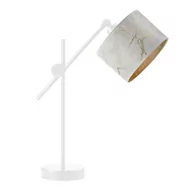 Lampy stojące - Regulowana lampka nocna z abażurem MALI MARMUR, biały - miniaturka - grafika 1