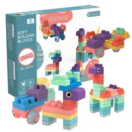 Klocki - SOFT blocks - miękkie klocki konstrukcyjne 50 elementów - miniaturka - grafika 1