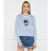 Bluzki damskie - Karl Lagerfeld Bluzka IKON | Regular Fit - miniaturka - grafika 1