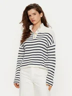 Swetry damskie - Tommy Hilfiger Sweter WW0WW44981 Biały Relaxed Fit - miniaturka - grafika 1