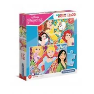 Puzzle - Clementoni Puzzle 2x20 Super Color Prnicess - miniaturka - grafika 1