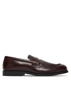 Półbuty męskie - Calvin Klein Półbuty Ess Rubber Penny Loafer Pol Lth HM0HM02025 Brązowy - miniaturka - grafika 1