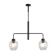 Lampy sufitowe - Emibig LUKKA 2 BLACK/TRANSPARENT 1164/2 lampa sufitowa żyrandol nowoczesny klosze 1164/2 - miniaturka - grafika 1