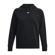 Bluzy damskie - Damska Bluza UNDER ARMOUR UA RIVAL FLEECE HOODIE 1379500-001 – Czarny - miniaturka - grafika 1