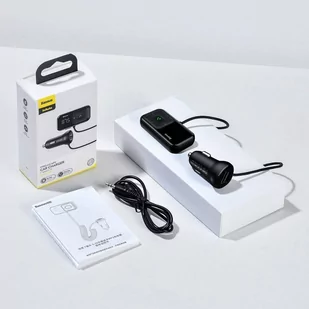 Baseus S-16 Transmiter FM Bluetooth 5.0 2x USB ładowarka samochodowa AUX MP3 TF micro SD 3,1 A czarny (CCTM-E01) - Ładowarki samochodowe - miniaturka - grafika 24