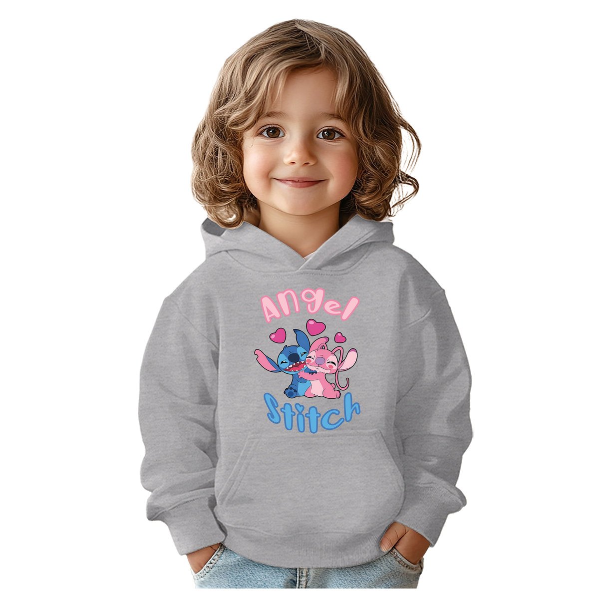 BLUZA DZIECIĘCA STITCH ANGEL ANDZIA 110-116 Z KAPTUREM BAWEŁNIANA JAKOŚĆ