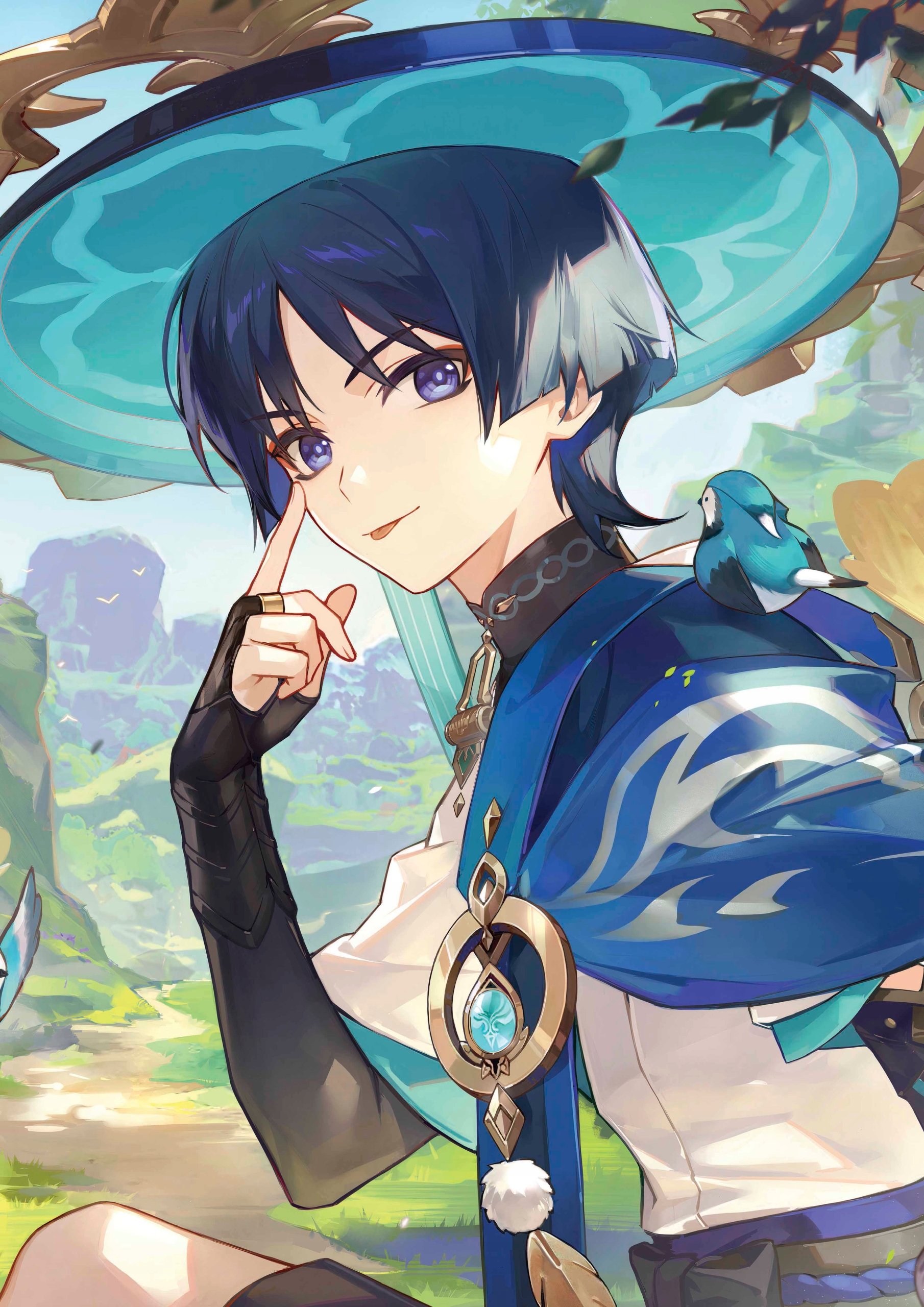 Plakat A3 Genshin Impact Anime Gra Scaramouche Wanderer