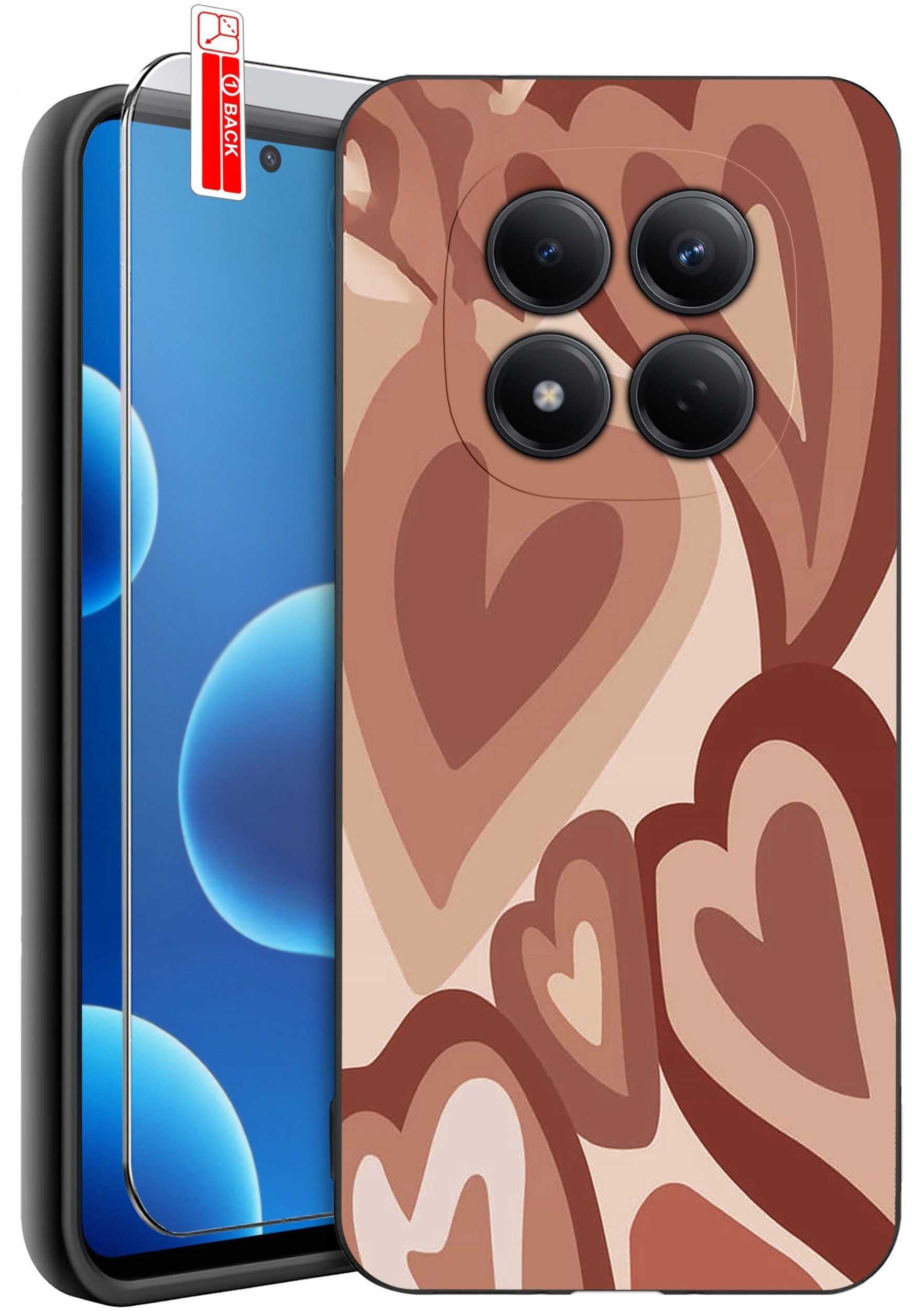 krainaGSM Etui Do Xiaomi Redmi Note 15 Pro 5G Wzory Silikonowe Matt Case + Szkło