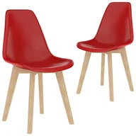 Krzesła - vidaXL Krzesła stołowe, 2 szt., czerwone, plastik - miniaturka - grafika 1