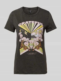 T-shirt o kroju regular fit z czystej bawełny z nadrukiem z motywem model ‘LUCY LIFE’ - Koszulki i topy damskie - miniaturka - grafika 1