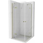 Kabiny prysznicowe - Mexen Roma Duo kabina prysznicowa uchylna 100x100 cm, transparent, złota - miniaturka - grafika 1