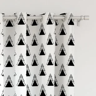 Zasłona WINTER  wzór BN04 | geometryczne, nowoczesne choinki 150 x 240 cm tkanina standard - Zasłony - miniaturka - grafika 1