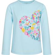 Bluzki dla dziewczynek - T-shirt z długim rękawem dla dziewczynki, z sercem, niebieski, 9-13 lat - miniaturka - grafika 1