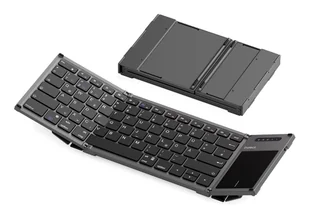 Inateck KB06101_STEEL GRAY klawiatura Dom RF Wireless + Bluetooth QWERTZ Angielski Czarny - Klawiatury - miniaturka - grafika 1