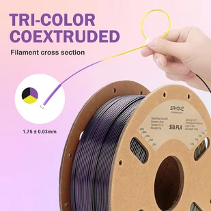 ERYONE Triple-Color Silk PLA Filament 1kg - Black - Filamenty i akcesoria do drukarek 3D - miniaturka - grafika 3