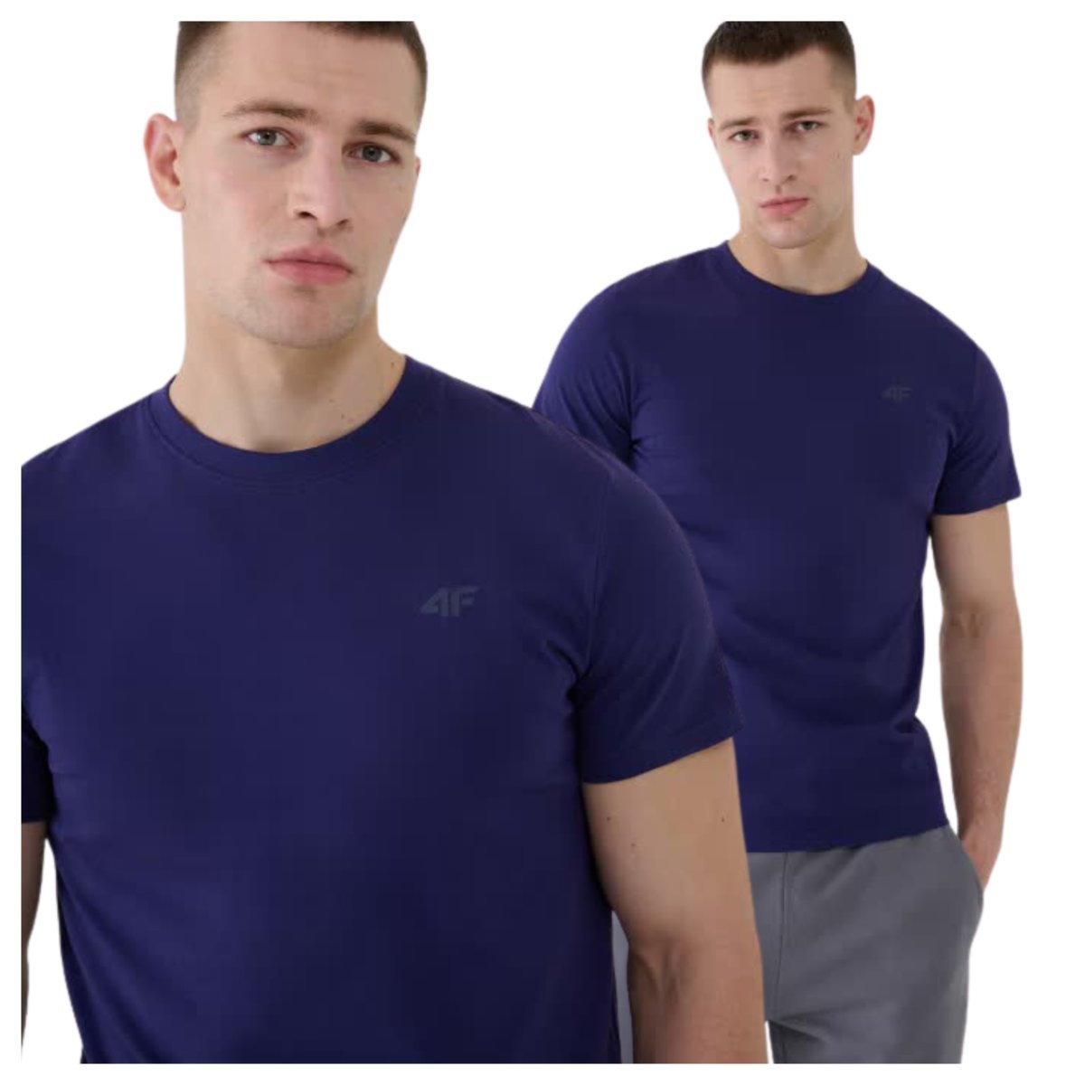 Koszulka męska bawełniana 4F 4FWMM00TTSHM2256-31S Niebieski Roz. S