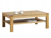 Ławy i stoliki kawowe - Dębowy Stolik Kawowy Z Półką Czysty Dąb Natura - miniaturka - grafika 1