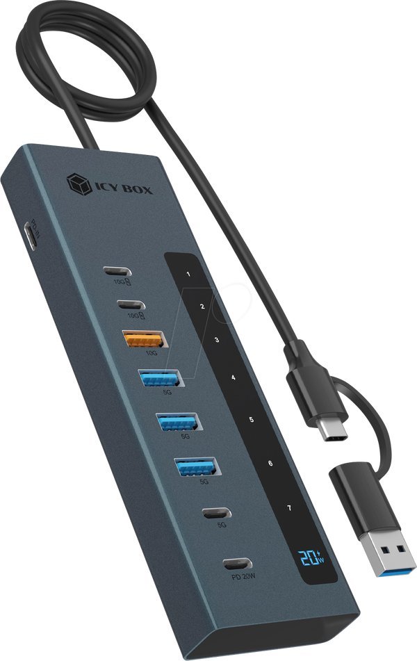 ICY BOX IB-HUB1743-CPD 9-in1 HUB mit PD und USB-C/USB-A 61158