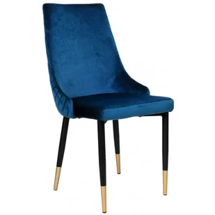 Granatowe metalowe krzesło tapicerowane glamour W2-M48 - Krzesła - miniaturka - grafika 1