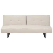 Sofy i kanapy - Beliani Sofa z funkcją spania tapicerowana jasnobeżowa DUBLIN - miniaturka - grafika 1
