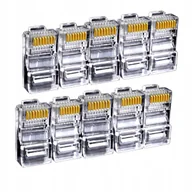 Wtyczki i adaptery - Blow 10x KOŃCÓWKI WTYK WTYKI RJ45 8P8C INTERNETOWE POZŁACANE LAN kat 5e 5 UTP - miniaturka - grafika 1