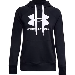 Bluzy sportowe damskie - Bluza damska Under Armour Rival Fleece Logo Hoodie głęboka czerń - grafika 1
