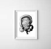 Plakaty - Plakat retro Anatomiczny odcisk jelita grubego - miniaturka - grafika 1