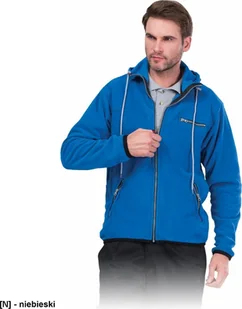 R.E.I.S. POLAR-HOOD - bluza polarowa z kapturem zapinana na suwak, 100% poliester, 290 g/m - niebieski L - Bluzy męskie - miniaturka - grafika 1