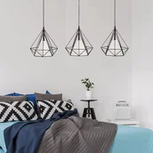 Oprawy, klosze i abażury - Sanico Sanico Lampa wisząca HIRA czarna 3x20W E27 - miniaturka - grafika 1