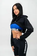 Bluzy sportowe damskie - Bluza damska Nebbia GYM TIME Designer Cropped Hoodie 259 black XS - miniaturka - grafika 1