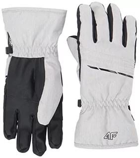 Rękawiczki - 4F Damskie rękawiczki narciarskie RED002 dżinsy, zimna jasnoszara melanż, L, Zimny jasnoszary melanż, L - grafika 1