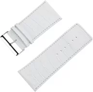 Paski - Pure Grey Pure Grey Pasek do zegarka skóra cielęca struktura Louisiana szerokość paska 40 mm biały, spód również skóra cielęca nubuk dlatego antyalergiczny - miniaturka - grafika 1