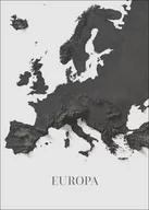 Plakaty - Europa mapa czarno biała - plakat Wymiar do wyboru: 40x50 cm - miniaturka - grafika 1