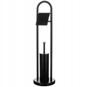 Stojaki i wieszaki na papier toaletowy - Stojak na papier + szczotka-czarny - miniaturka - grafika 1