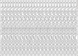 Cyfry Samoprzylepne Białe 6Cm Arkusz 276 Znaków - Zestawy piśmiennicze - miniaturka - grafika 1