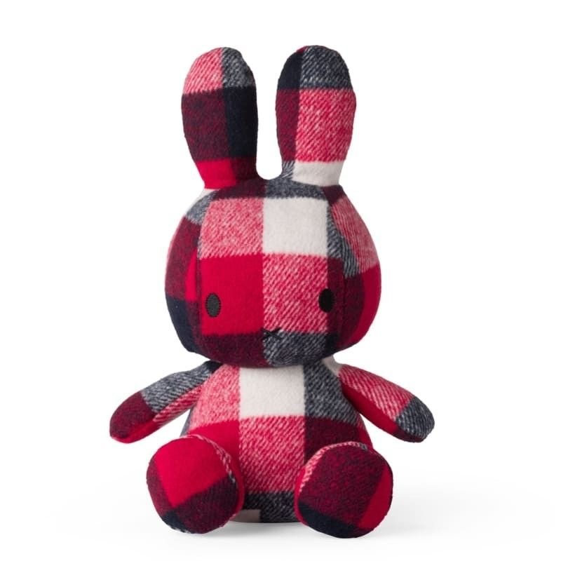 Miffy Króliczek  w kratkę RED/BLUE przytulanka 33 cm