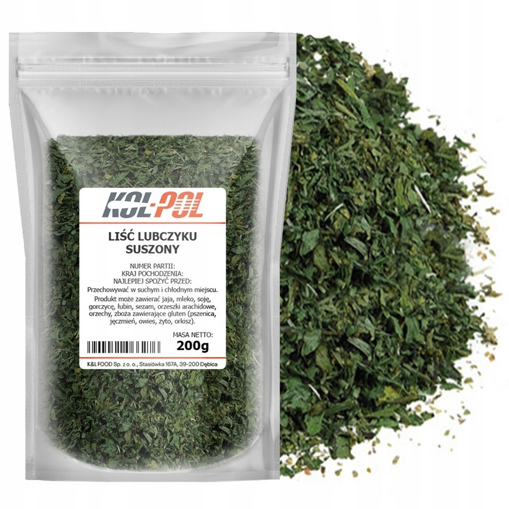 LIŚĆ LUBCZYKU 200g Suszony lubczyk liście naturalny aromatyczny Kol-Pol