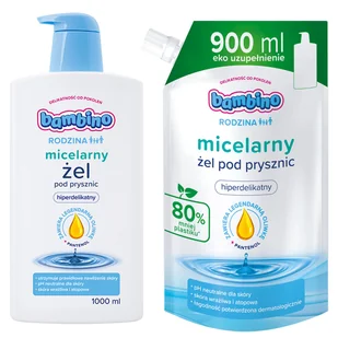 Bambino Rodzina, Żel Micelarny Pod Prysznic 1000ml + Refill, 900ml - Kosmetyki do kąpieli - miniaturka - grafika 1