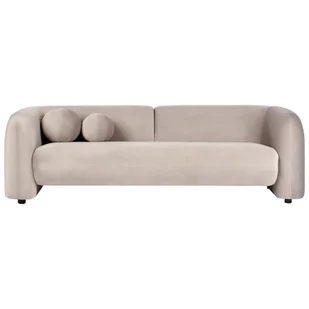 Sofa trzyosobowa welurowa beżowoszara LEIREN - Sofy i kanapy Sofa trzyosobowa welurowa beżowoszara LEIREN - Sofy i kanapy - miniaturka - grafika 1