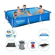 Baseny ogrodowe - Bestway Steel Pro 300x201x66 cm Prostokątny - Komfortowy pakiet na basen - miniaturka - grafika 1
