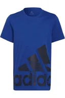 Koszulki dla dziewczynek - Koszulka dziewczęca Adidas Logo bawełniana niebieska-176 - miniaturka - grafika 1
