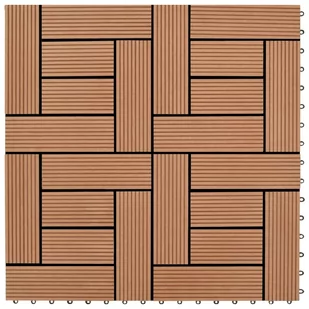 shumee Płytki tarasowe 22 szt. 30 x 30 cm 2 m WPC brązowe - Tapety - miniaturka - grafika 1