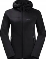 Bluzy damskie - Jack Wolfskin Jack Wolfskin Hirschberg Hooded FZ W 1710871-6000 Czarne S - miniaturka - grafika 1